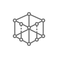 3D product modeling line icon. Isolated on white background