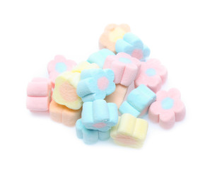 Marshmallows isolated on white background