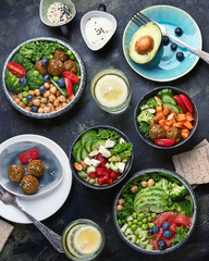 Healthy vegetarian dinner table setting