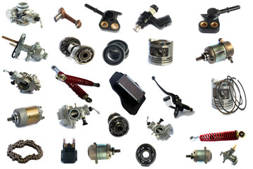 Spare part of black motorcycle lever isolated on white