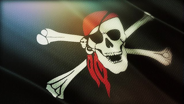 Realistic 3D Flag of Pirates