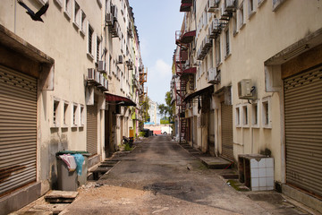 Fototapeta na wymiar narrow street in Malacca old town