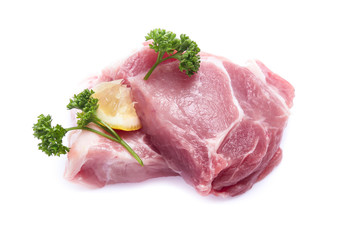 Fresh raw beef steak isolated on white background