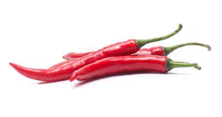 red chili pepper on white background