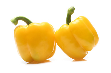 yellow pepper isolated on the white background