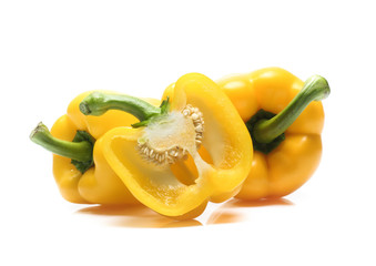 yellow pepper isolated on the white background