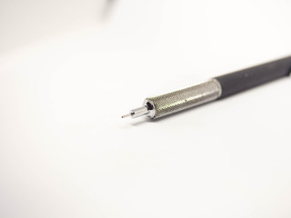 Sharp pencil,Metal material,White background,Writing equipment