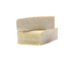 Tofu isolated on white background