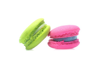 Colorful  macaron isolated on white background