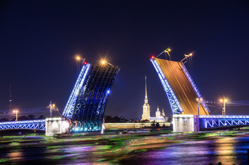 Fototapeta na wymiar The bridge at Saint Peterburg