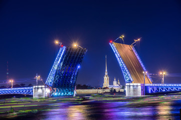 Fototapeta na wymiar The bridge at Saint Peterburg