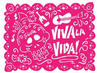 Day of the dead cut out paper - papel picado