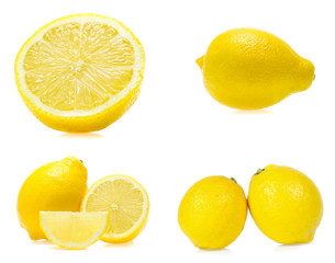 lemon isolated on white background (set  mix   collection)