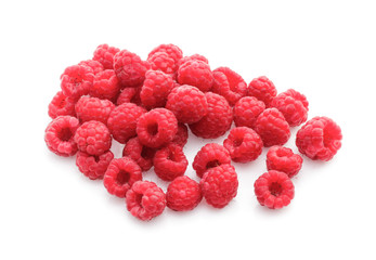 raspberries isolated on white background