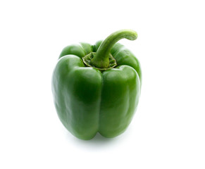 Green pepper on white background