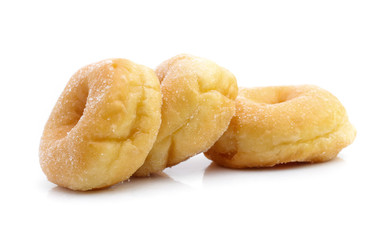 Sugar donut isolated on a white background