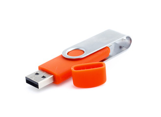 usb drive on white background