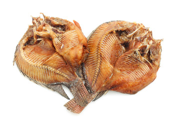 Fried Dried Fish isolated on white background