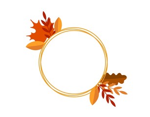 Frame with leaves. Autumn elements. Vector illustration