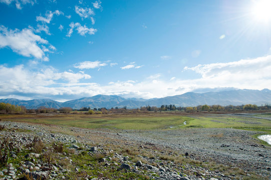 View of Mount Dobson,Aswick Flat,South Island,New Zealand