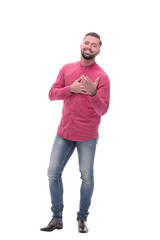 Fototapeta premium full-length portrait of a friendly young man