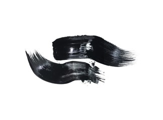 Texture brush strokes with black paint. Abstract black and white image for a background or substrate. macro shooting