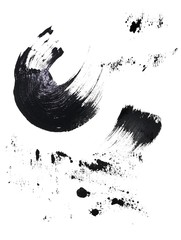black brush stroke texture on white background. abstract image monochrome image for background and substrate