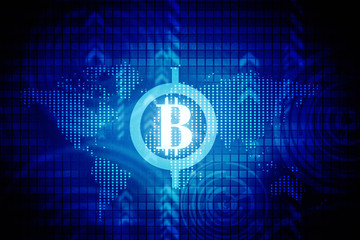 Obraz premium 2d rendering bitcoin sign currency