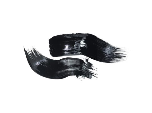 Texture brush strokes with black paint. Abstract black and white image for a background or substrate. macro shooting