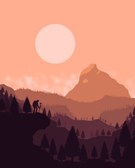 Fototapeta premium sunset in mountains