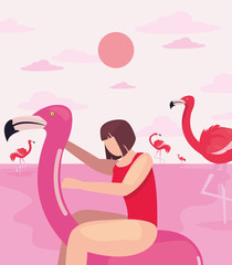 woman summer time vacations design