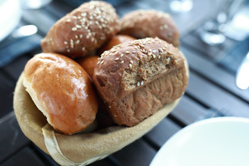 Basket with various bread