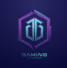 GG letter monogram, 3d gaming Esports logo illustration © Anjar G