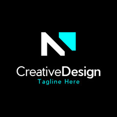 Letter N Logo of business name identity initial monogram modern logotype