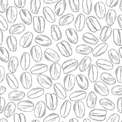 Vector seamless pattern with hand drawn oat-flakes