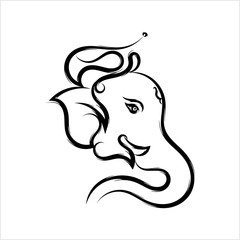 Ganesha The Lord Of Wisdom Calligraphic Style