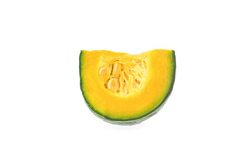 green pumpkin isolated on white