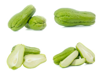chayote isolated on white(set)