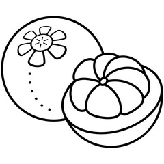 Mangosteen icon in outline style