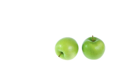 copy space green apple isolated on white
