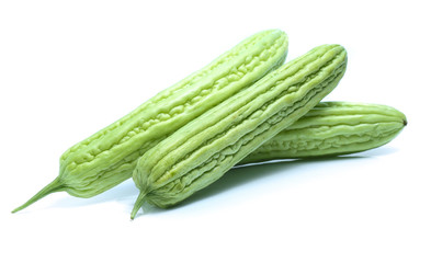 Bitter melon or  Bitter gourd on white background