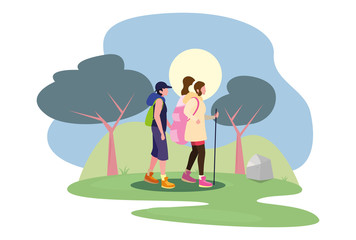 young woman and man wanderlust