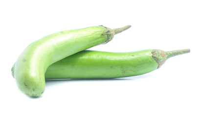 green eggplants on white background
