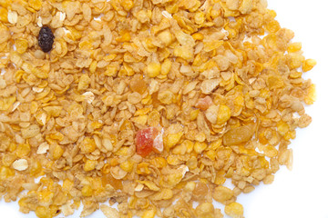 corn flakes isolated on white