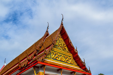Lahan Temple, Bang Bua Thong, with the main Buddha image in the chapel is the Sukhothai Art Buddha image.