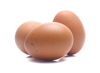 Eggs isolated on white background