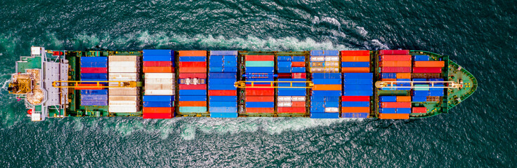 Container Ship Vessel Cargo Carrier. import export logistic and export products worldwide
