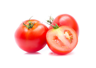 Tomato vegetables pile isolated on white background