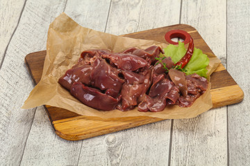 Raw chicken liver ready for cooking