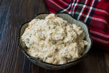 Eggplant Dip Baba Ghanoush / Ganoush (Mutabbal) with Tahini and Aubergine